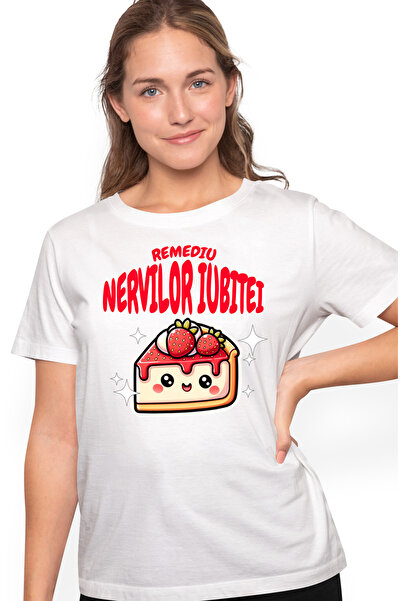 StoryGift Romania Tricou Femei Felie De Chesscake Text Haios Remediu Nervilor...