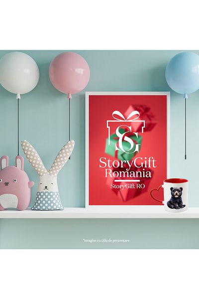 StoryGift Romania Mug with a happy teddy bear | illustration | playful | childhood | care | good |, With ,STG.