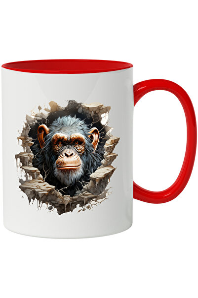 StoryGift Romania Cana Cu Cap De Maimuta, Stanci, Pietre, Rama, Multicolor 33...