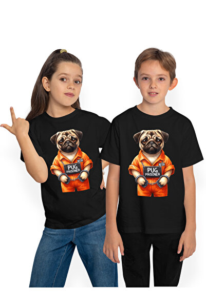 StoryGift Romania Tricou Copii cu un catel Pug, ilustratie, prizonier intr-o ...