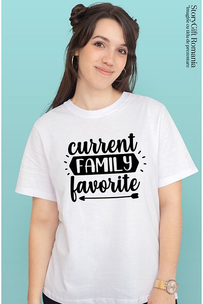 StoryGift Romania Women's T-shirt for the family's favorite child with English text and print WHT_L,STG