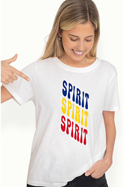 StoryGift Romania Tricou Femei Cuvantul Spirit, In Culorile Steagului Romanie...