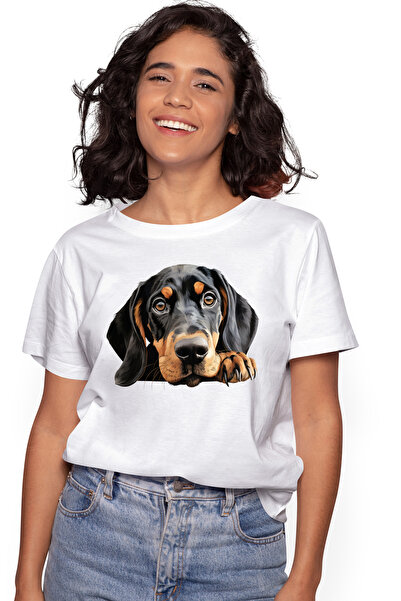 StoryGift Romania Tricou Femei Cu Un Catel Suparat, Ilustratie, Posomorat, Ne...