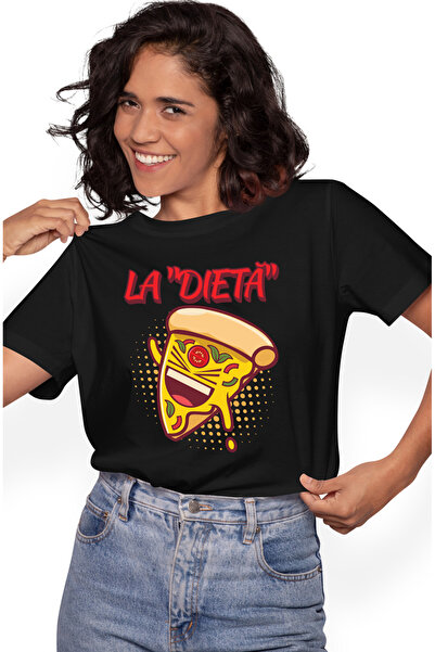 StoryGift Romania Tricou Femei Felie De Pizza Vesela Text Haios La Dieta Fast...