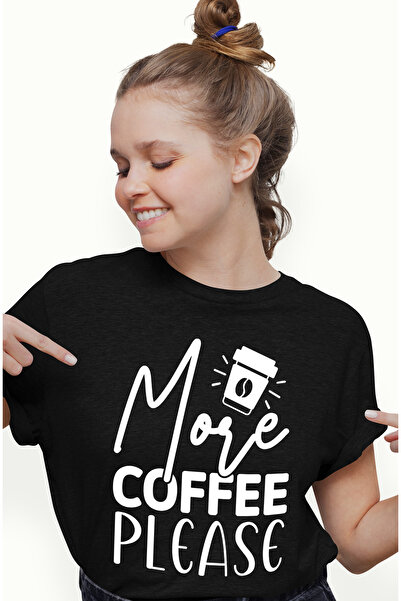 StoryGift Romania Tricou Femei Cu Mesajul In Engleza "more Coffee, Please" - ...