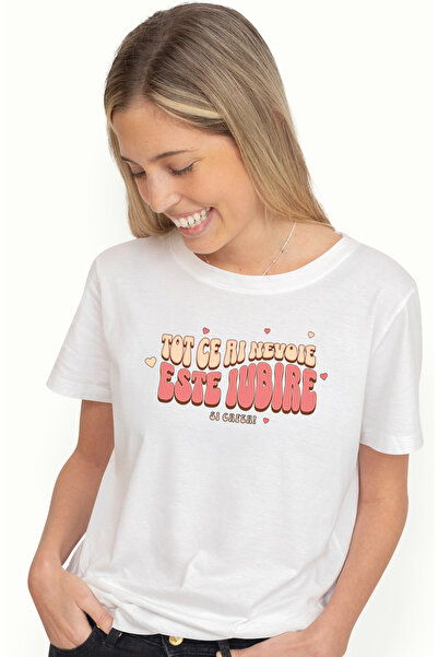 StoryGift Romania Tricou Femei Text Tot Ce Ai Nevoie Este Iubire Si Cafea Cu ...