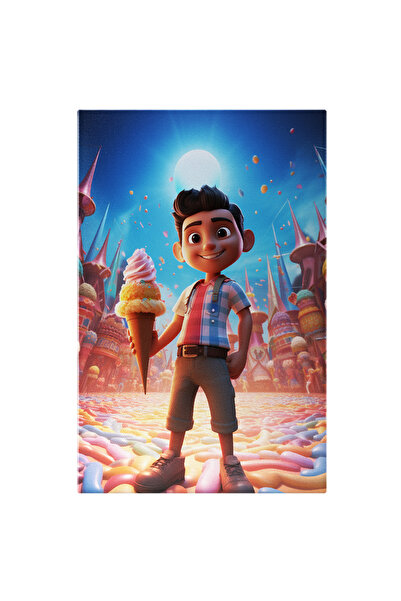 StoryGift Romania Tablou Canvas: Fanul Inghetatei Baiat Care Iubeste Inghetat...