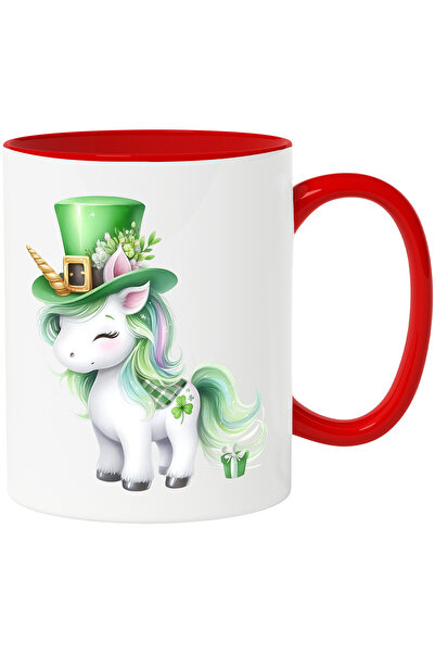 StoryGift Romania Cana Cu Un Unicorn Care Poarta O Palarie Verde | Ilustratie...