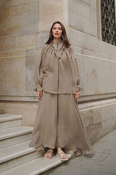 Molly Nelly Women's Summer Chiffon Lined Skirt Blouse Set
