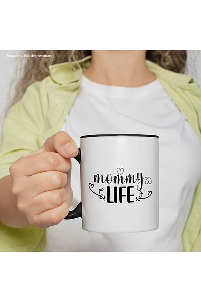StoryGift Romania Mug with the text in English "Mommy life" - mommy life happiness sacrifice, With ,STG