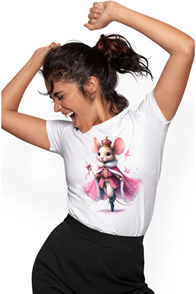 StoryGift Romania Tricou Femei Cu Un Soarece Imbracat In Haine Regale, Ilustr...