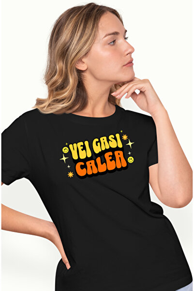 StoryGift Romania Tricou Femei Vei Gasi Calea, Cu Imprimeu Pe Fata, 100% Bumb...