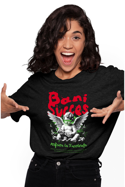 StoryGift Romania Tricou Femei Inger, Bani, Succes - Aspira La Excelenta, Cu ...