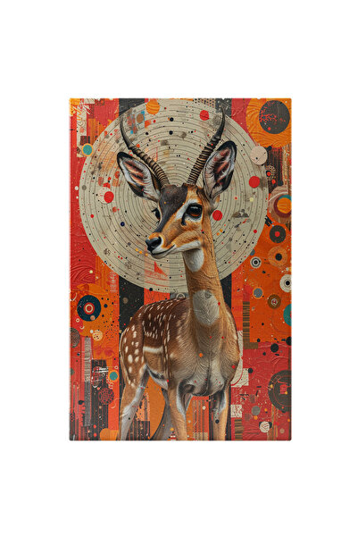 StoryGift Romania Tablou Canvas: Portret Abstract Al Unei Căprioare Cu Un Fun...