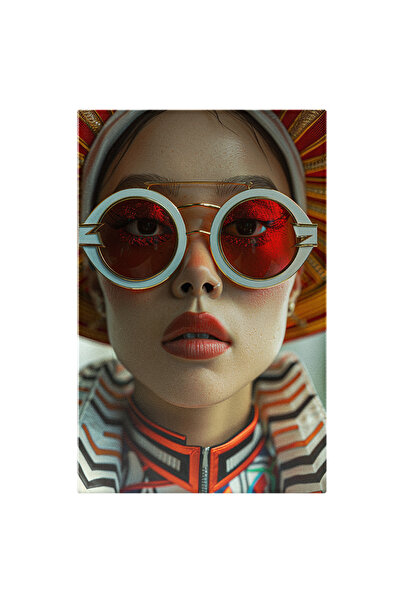 StoryGift Romania Tablou Canvas: Portret Feminin Cu Ochelari Si Gene Lungi Cu...