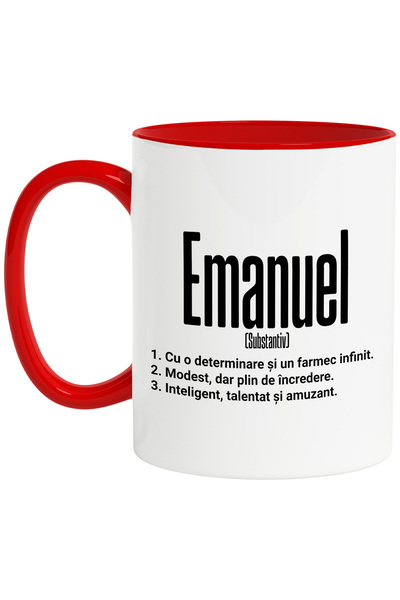 StoryGift Romania Cana Cu Numele Emanuel, Determinare, Modest, Inteligent, Am...