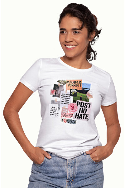 StoryGift Romania Tricou Femei Cu Postere Diverse, Mesaj In Engleza Post No H...