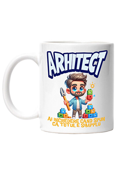 StoryGift Romania Cana Cu Barbat Brunet Cu Barba Scula Din Lemn Cuburi Colora...