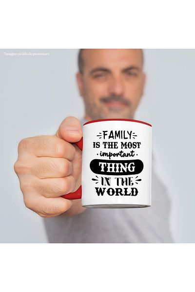 StoryGift Romania Mug with the text "Family is the most important thing in the world" - first place c, With ,STG