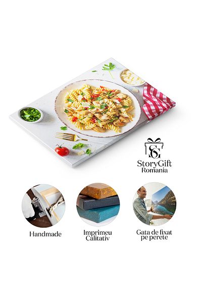 StoryGift Romania Tablou Canvas Paste Italiene Cu Sos De Rosii, Busuioc Si Parmezan Un Deliciu Gustos Si Aromat
