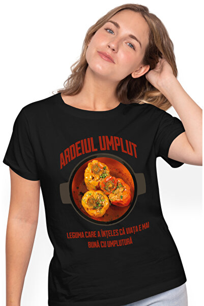 StoryGift Romania Tricou Femei Ardeiul Umplut Mai Bun Cu Umplutura Mancare Ro...