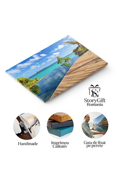 StoryGift Romania Tablou Canvas - Relaxare De Lux La Piscina Unui Resort Din Insulele Maldive