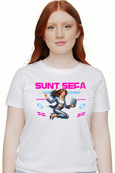 StoryGift Romania Tricou Femei Femeie Fercita Text Sunt Sefa Munceste Mai Mul...