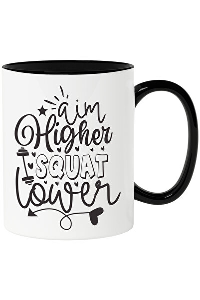 StoryGift Romania Cana Cu Textul "aim Higher, Squat Lower" - Tinteste Mai Sus...
