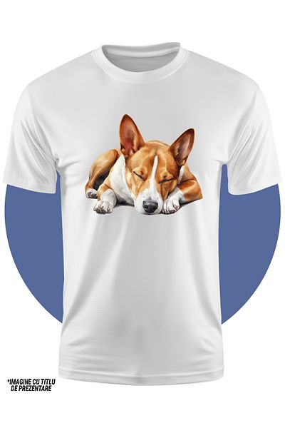 StoryGift Romania Tricou Copii Cu Un Caine Care Doarme Lat, Ilustratie, Ora De Culcare, Noapte, Somn, Odihna