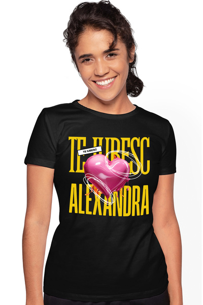 StoryGift Romania Tricou Femei Te Iubesc Alexandra, Dragoste, Inima, Iubire, ...