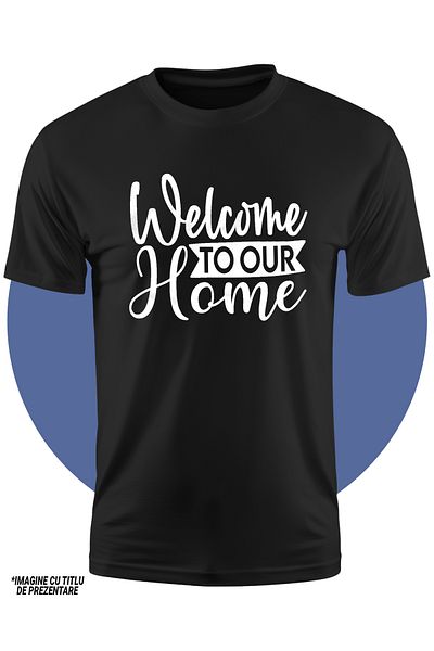 StoryGift Romania Tricou Copii Cu Mesaj De Intampinare In Engleza "welcome To Our Home" 100% Bumbac, Unisex,