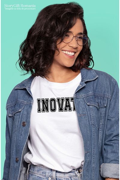 StoryGift Romania Tricou Femei Inovatie, Mesaj Motivational, Text Inspirational, Self Care, Cu Im Wht_m