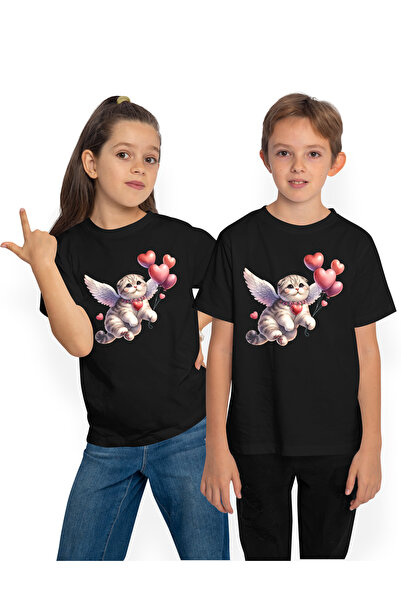 StoryGift Romania Tricou Copii Cu O Pisicuta Cu Aripi Albe Care Zboara, Ilust...