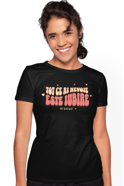 StoryGift Romania Tricou Femei Text Tot Ce Ai Nevoie Este Iubire Si Cafea Cu ...