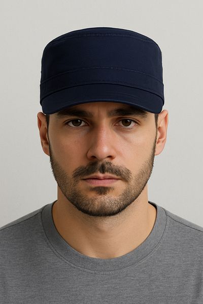 CosmoOutlet Fidel Castro Hunter Model Unisex Navy Blue Hat with Adjustable Back and Two Side Vents