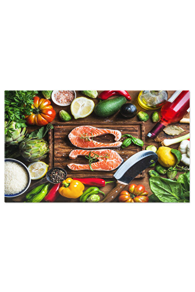 StoryGift Romania Tablou Canvas: Deliciu Culinare Cu Somon Si Ingrediente Nat...