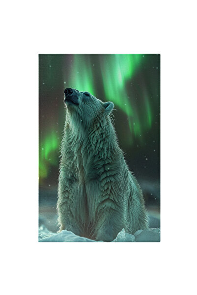 StoryGift Romania Tablou Canvas: Urs Polar In Mediul Săau Natural - Îmbinarea Artei Cu Natura Pictura Digitala