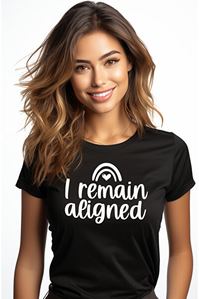 StoryGift Romania Tricou Femei Cu Inimioara Si Mesajul "i Remain Aligned" - R...