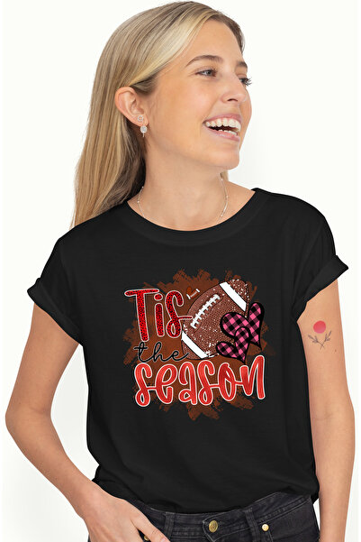 StoryGift Romania Tricou Femei Cu Minge De Fotbal American Cu Mesajul "tis Th...