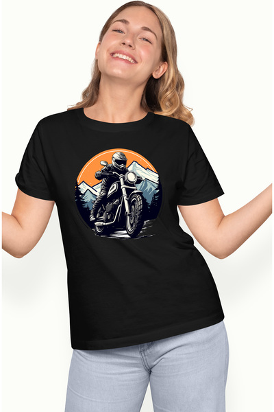 StoryGift Romania Tricou Femei Cu Un Motociclist Care Se Plimba Cu Motociclet...