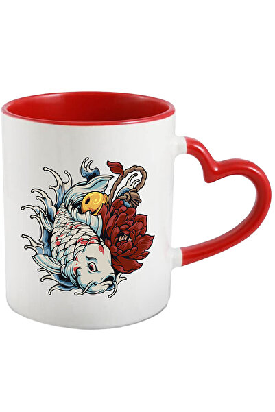 StoryGift Romania Cana Cu Peste, Koi, Floare, Clopot, Multicolor 330 Ml, Cera...