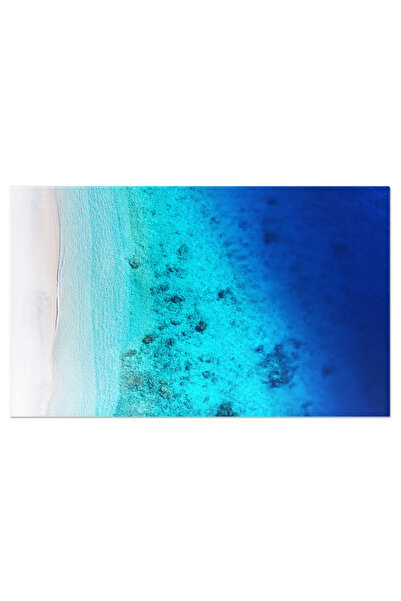 StoryGift Romania Tablou Canvas Apa Turcoaz Din Perspectiva Aeriana Aerial, Plaja, Var, Ocean, Indonezia 1351