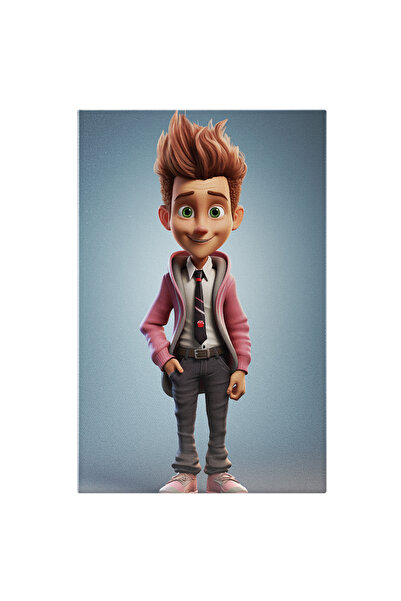 StoryGift Romania Tablou Canvas: Baiat Cu Cravata Desen Animat, Animatie, Art...