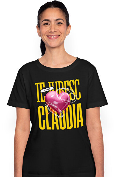 StoryGift Romania Tricou Femei Te Iubesc Claudia, Dragoste, Inima, Iubire, Sf...