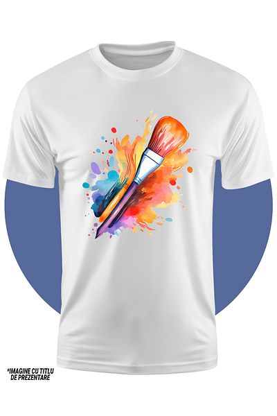 StoryGift Romania T-shirt Children with a paintbrush, illustration, color spots, abstract art, painter, watercolors,