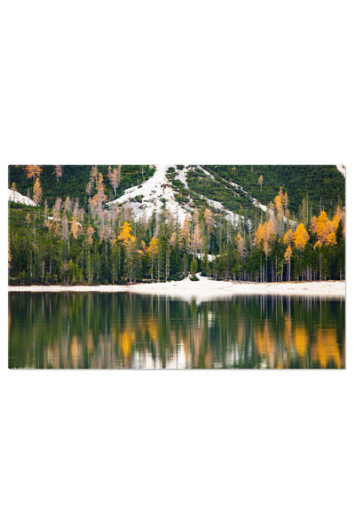 StoryGift Romania Tablou Canvas Lago De Braies In Culorile Toamnei Un Cadru P...