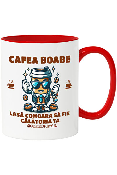 StoryGift Romania Cana Cafea Boabe Pahar In Costum Cu Bijuterii Comoara, 330m...