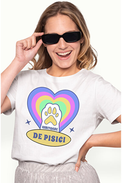 StoryGift Romania Tricou Femei Labuta De Pisica, Curcubeu Iubitorii De Pisici...