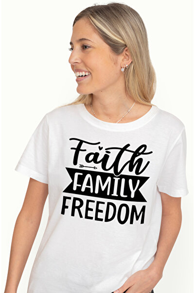 StoryGift Romania Tricou Femei Cu Inimioara Si Textul In Engleza "faith, Fami...