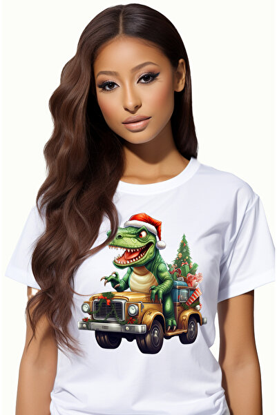 StoryGift Romania Tricou Femei Cu Un Dinozaur Verde Care Conduce O Masina, Il...